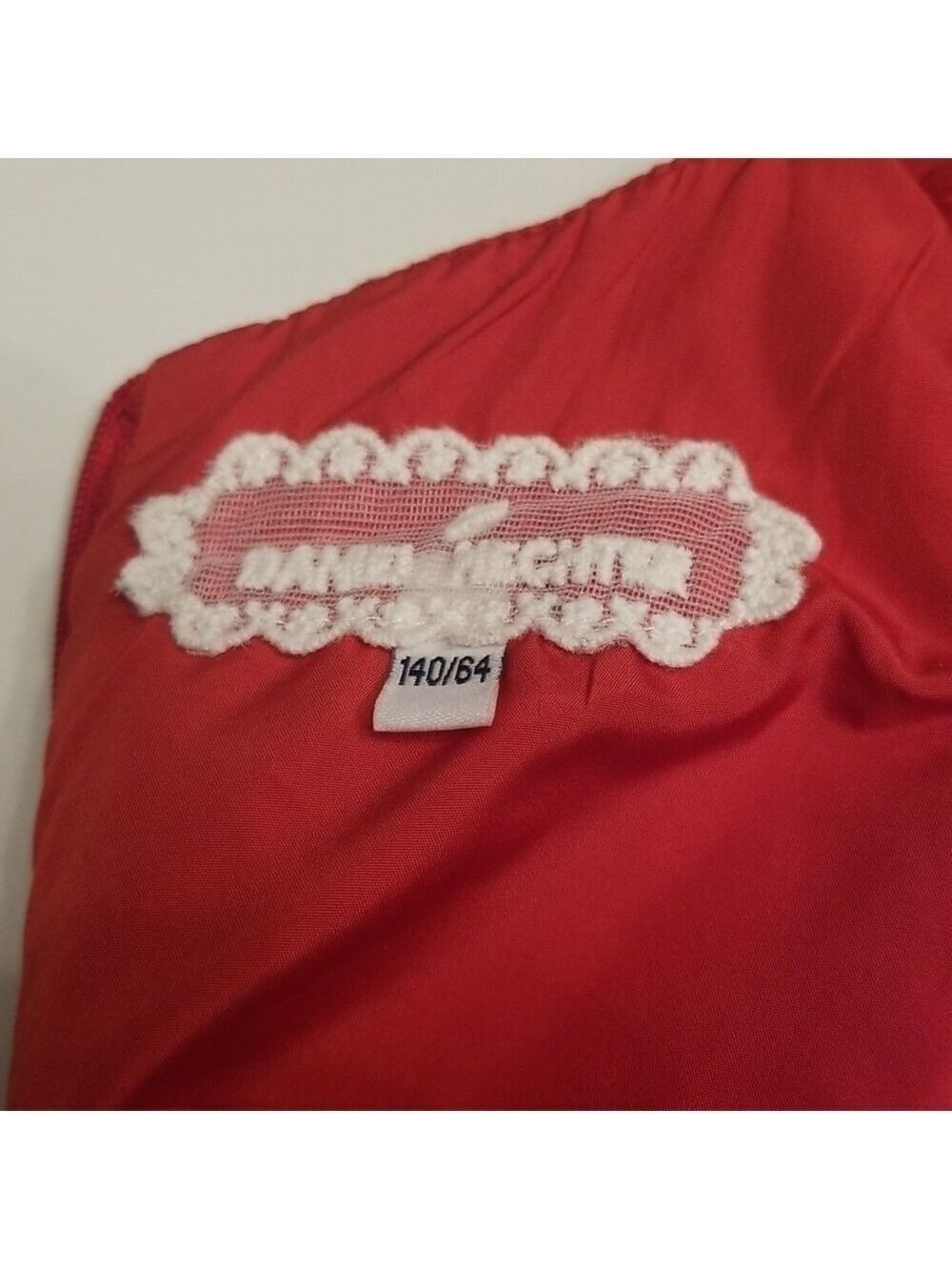 Valentine dress Girls Sz 10 140/64 Vintage Red Dress Red Sequin Bow Sleeveless - Picture 2 of 12